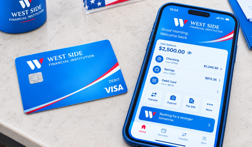Step 2: West Side Financial Institution Mobile App and Visa Debit Card